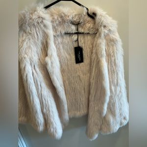 Never worn Yves Salomon Rabbit Fur Coat